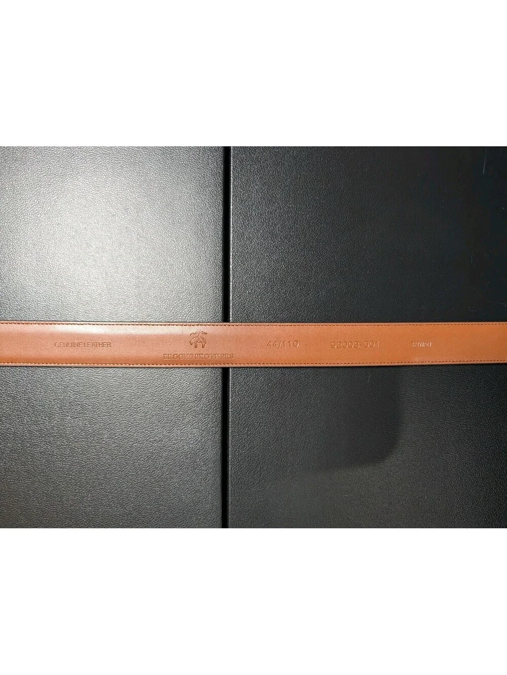 Men's Brooks Brothers Feather Edge Leather Belt Black 44